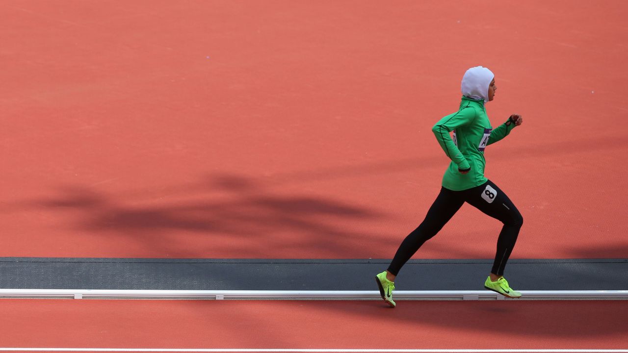 On the right track: Sarah Attar of Saudi Arabia competes as one of only two women from the country at the 2012 London Olympic Games. 