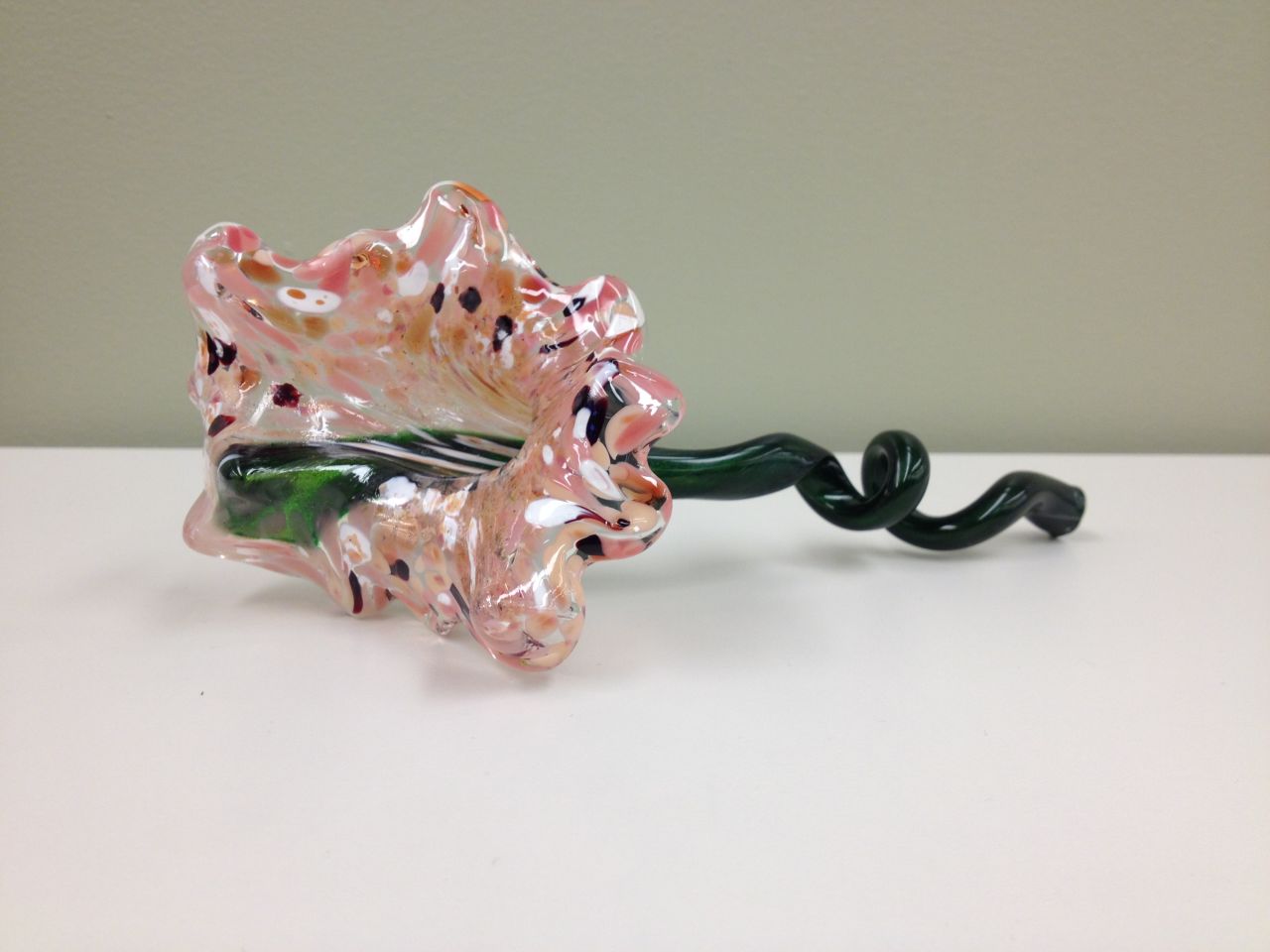 This is a glass flower that Bolduan made for her daughter.