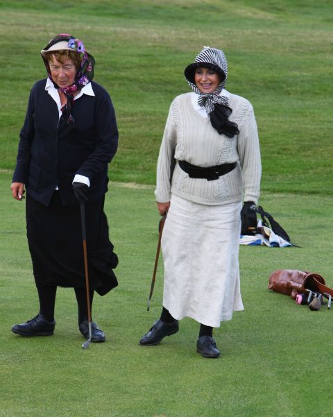 As well as antique equipment, players dress up in period style... 