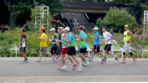 Though temporarily closed, Tokyo's Yoyogi Park is usually open 24 hours a day, making it a popular destination for those in need of a post-work run. 
