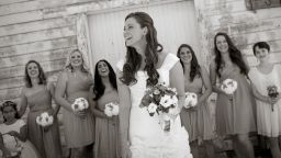 Brittany Maynard shares a moment with her bridesmaids on her wedding day.