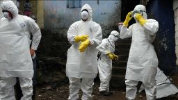 Ebola washing protective suits