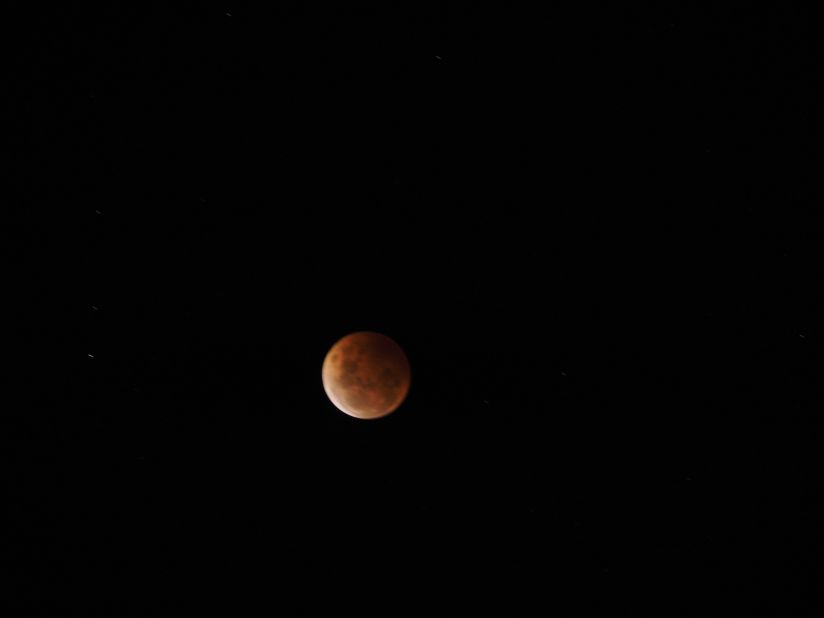On the other side of the world, the blood moon appeared at night. <a href="http://ireport.cnn.com/docs/DOC-1177239">Hayden Himburg</a> saw the eclipse from Dunedin, New Zealand, Wednesday just before midnight.  "I have seen previous blood moons, and they are always impressive," he said.