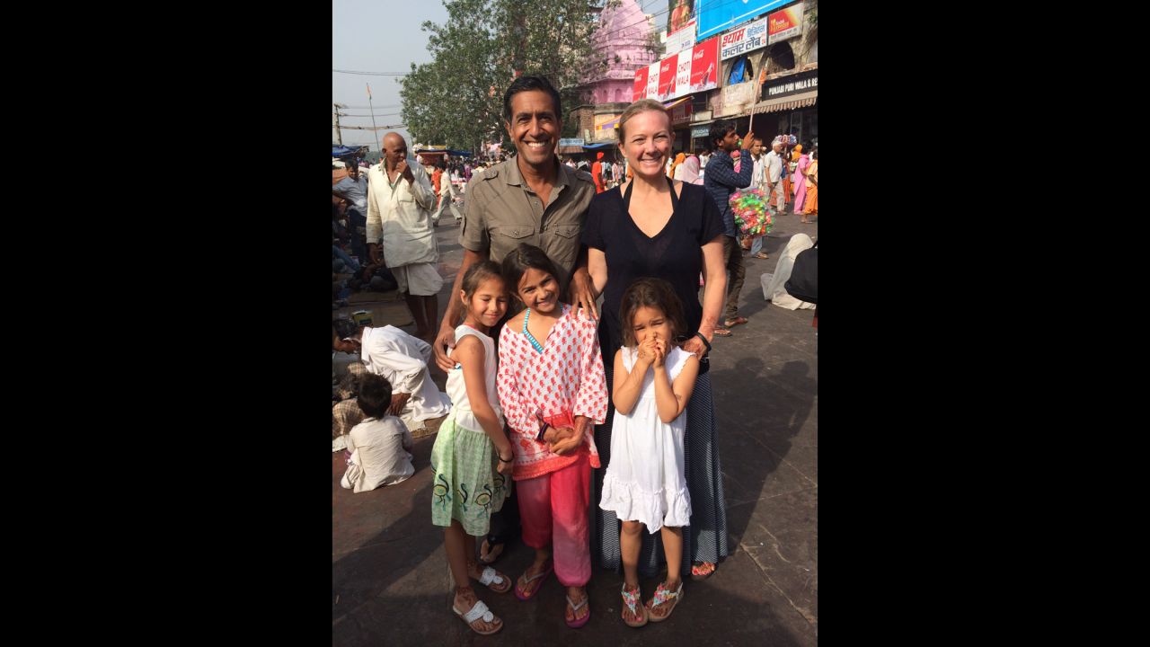 Gupta, his wife and his three daughters pose for a photo in Haridwar, India. "The whole family took a bath in the Ganges River, one of the holiest rivers in the world," Gupta said. "When I explained to my three daughters that it helped purge us of our sins, they suggested that I should've stayed in the river longer!"
