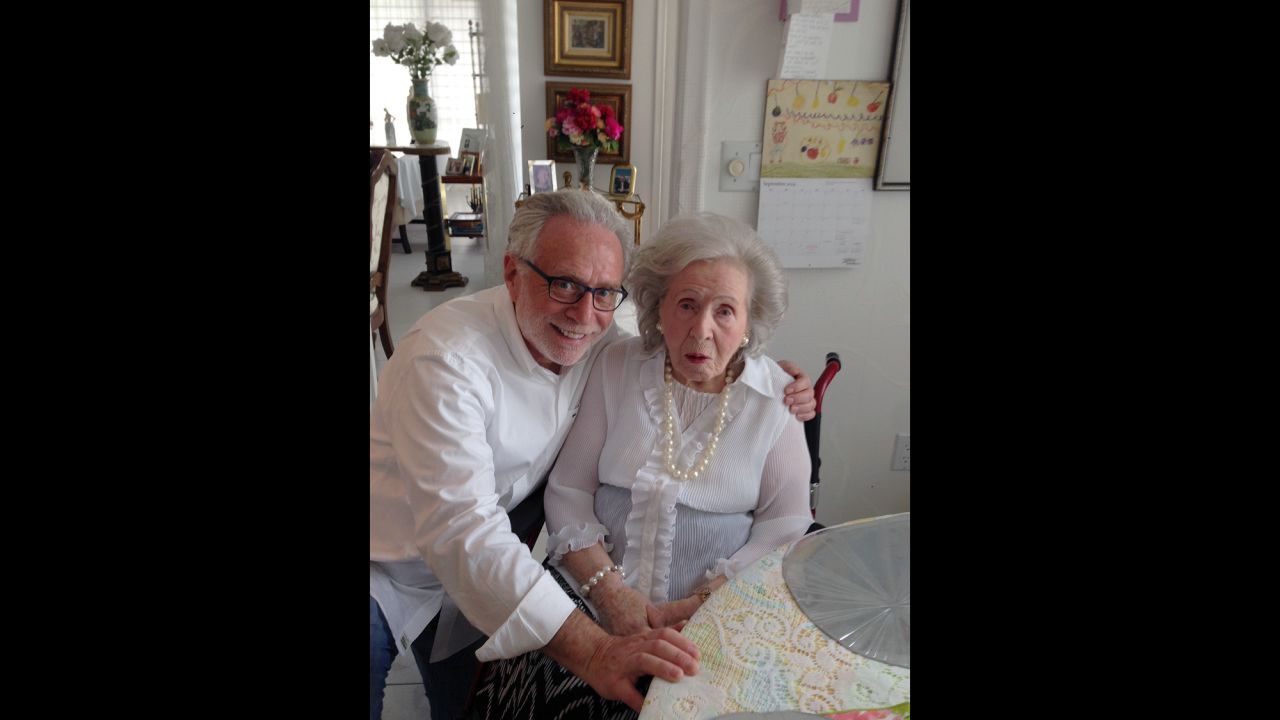 Blitzer visits his mother, Cesia, in Florida in 2014. 