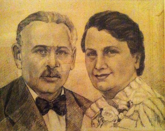 This portrait shows Blitzer's grandparents Wolf and Chaya Zylberfuden. Both of them died in the Holocaust, but Blitzer carries on his grandfather's name.