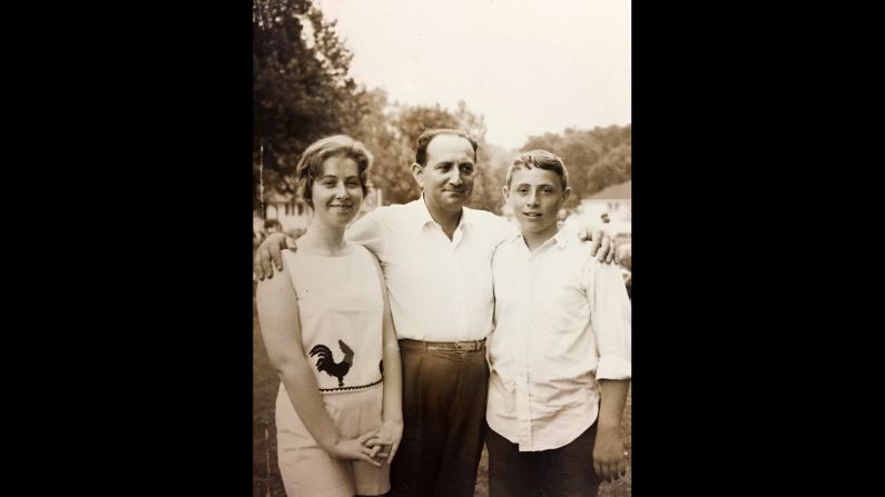 Blitzer, right, is pictured with his father and his sister in Buffalo in the 1960s.