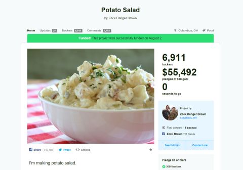 "We know creative projects have the capacity to go viral -- just look at the potato salad project," said Yim. "We want to devise a system that allows people with these kind of projects to monetize their media exposure."