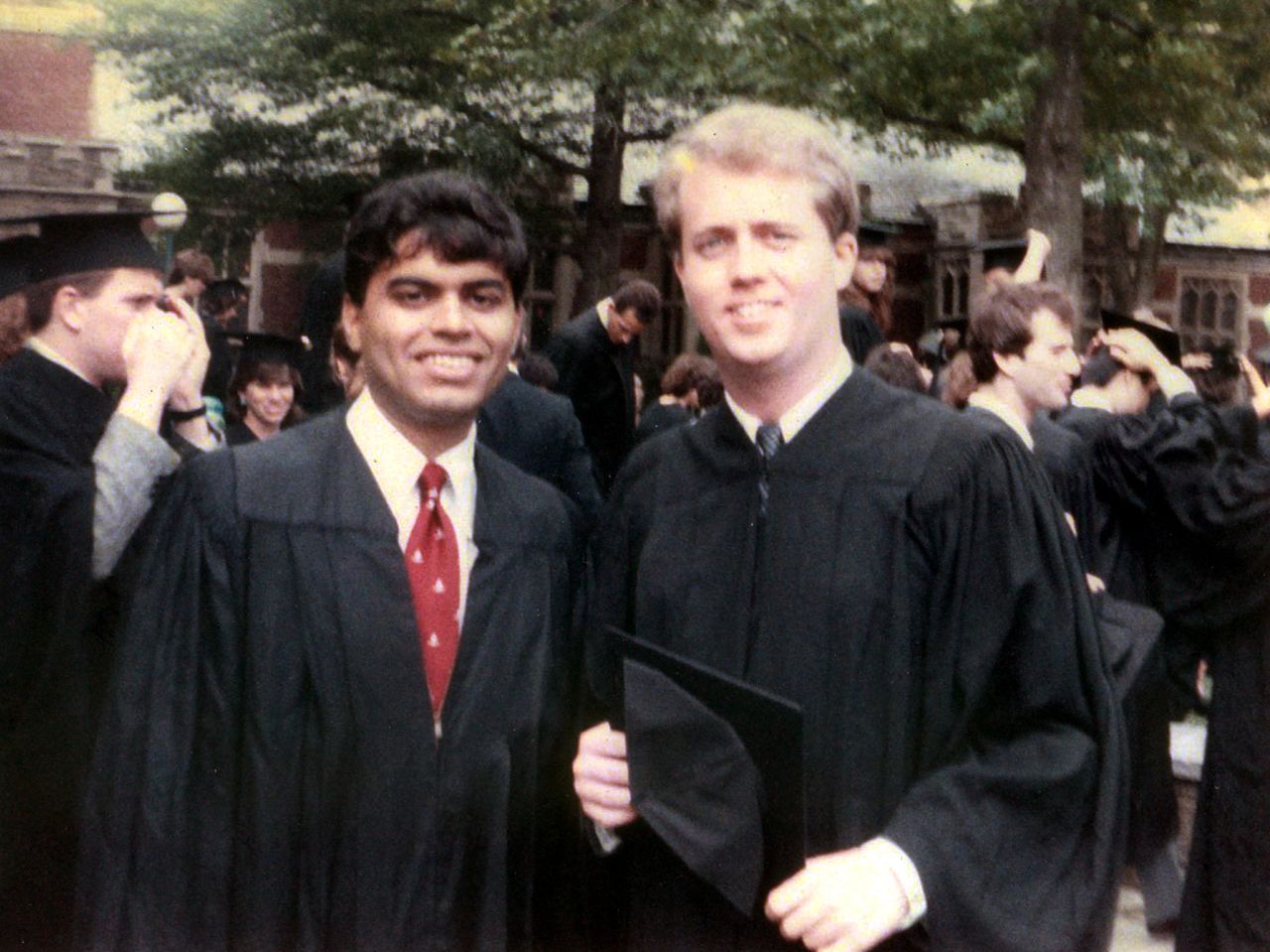 Zakaria and his roommate at college graduation.