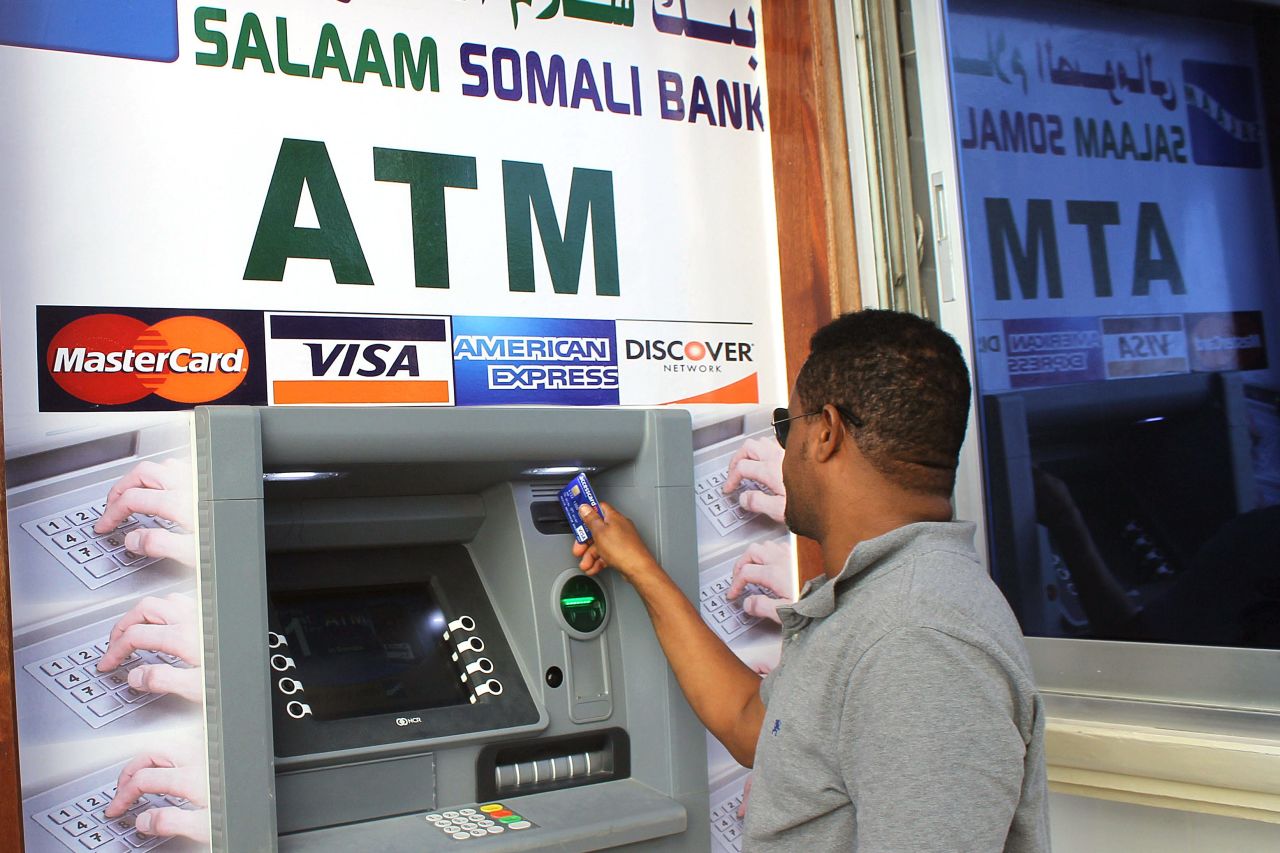 Customers are able to withdraw U.S. dollars rather than the country's official currency the Somali shilling.