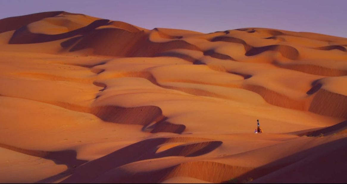 The Liwa Oasis is a 100-kilometer-wide stretch of sands that has some of the world's largest sand dunes.