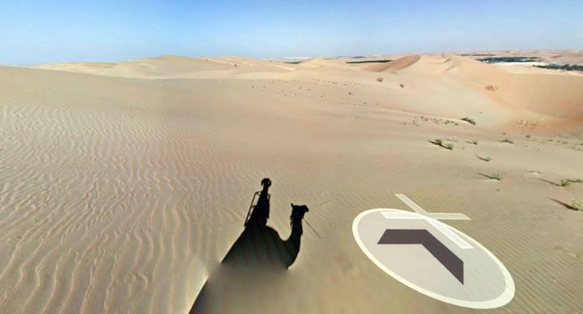Raffia the camel only appears in shadow in the Liwa Trek. He's not the weirdest thing to have been spotted on Street View.