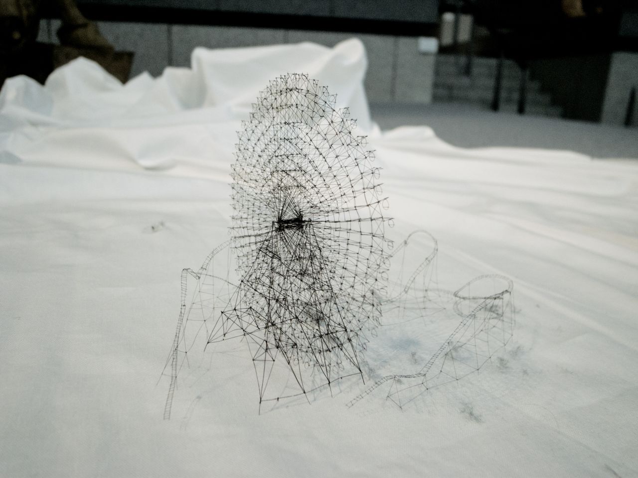<em>Out of Disorder (Cosmo World), Takahiro Iwasaki, 2011</em><br /><br />Scale provides a source of eternal fascination from which artists continue to draw inspiration. This sculpture, by the Japanese artist Takahiro Iwasaki, is made out of hair and dust.