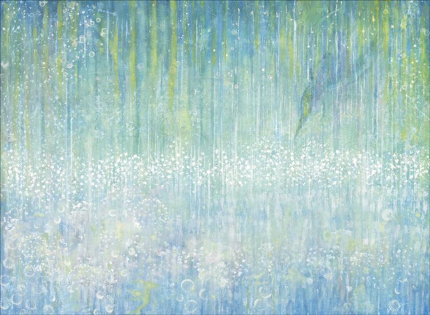 Some of her paintings, such as "Water Dance" (pictured), are interpretations of natural scenes such as lakes, fields and skies.