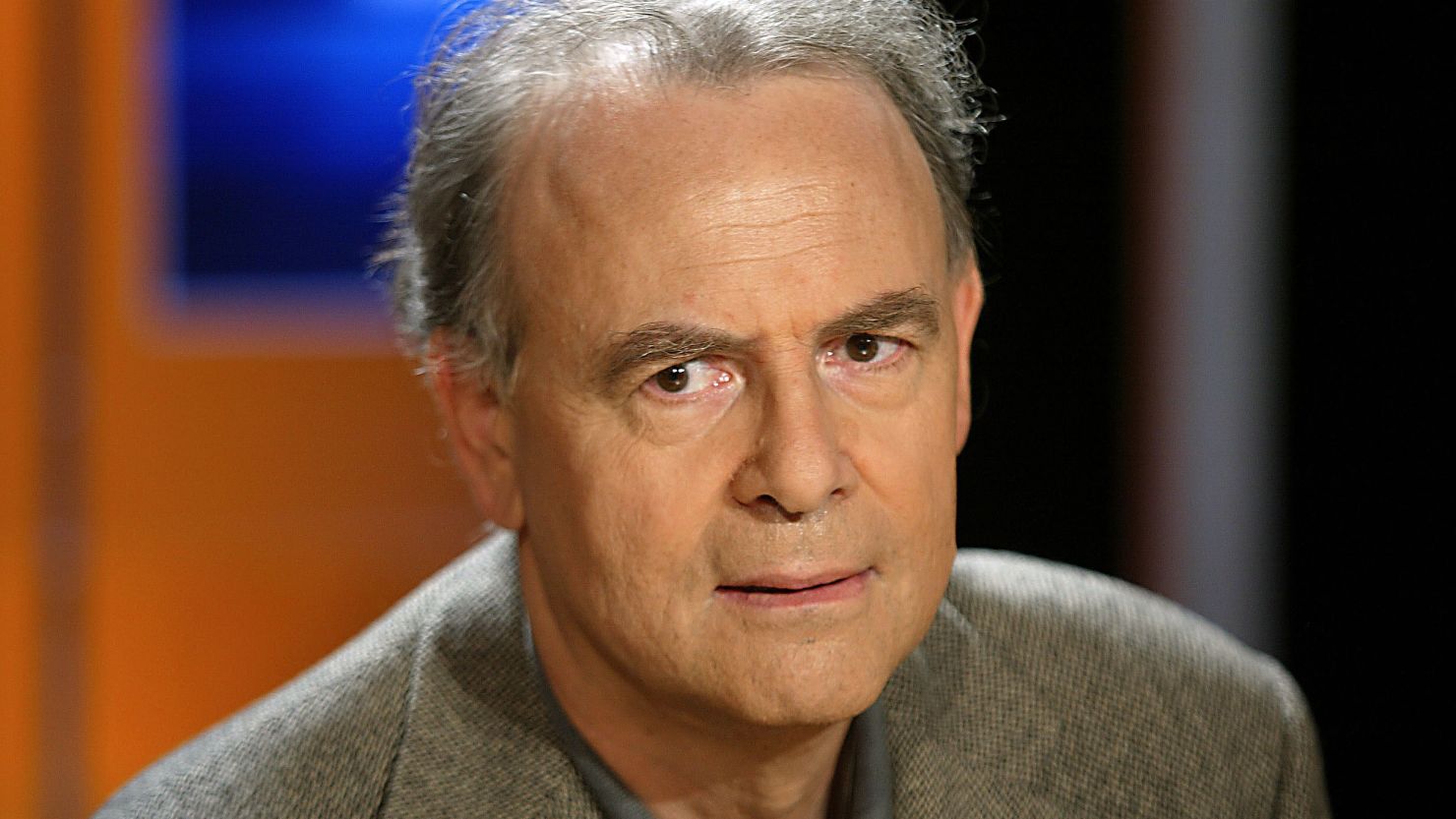 French writer Patrick Modiano, who won this year's Nobel Prize in literature, is pictured in Paris on October 7, 2003.