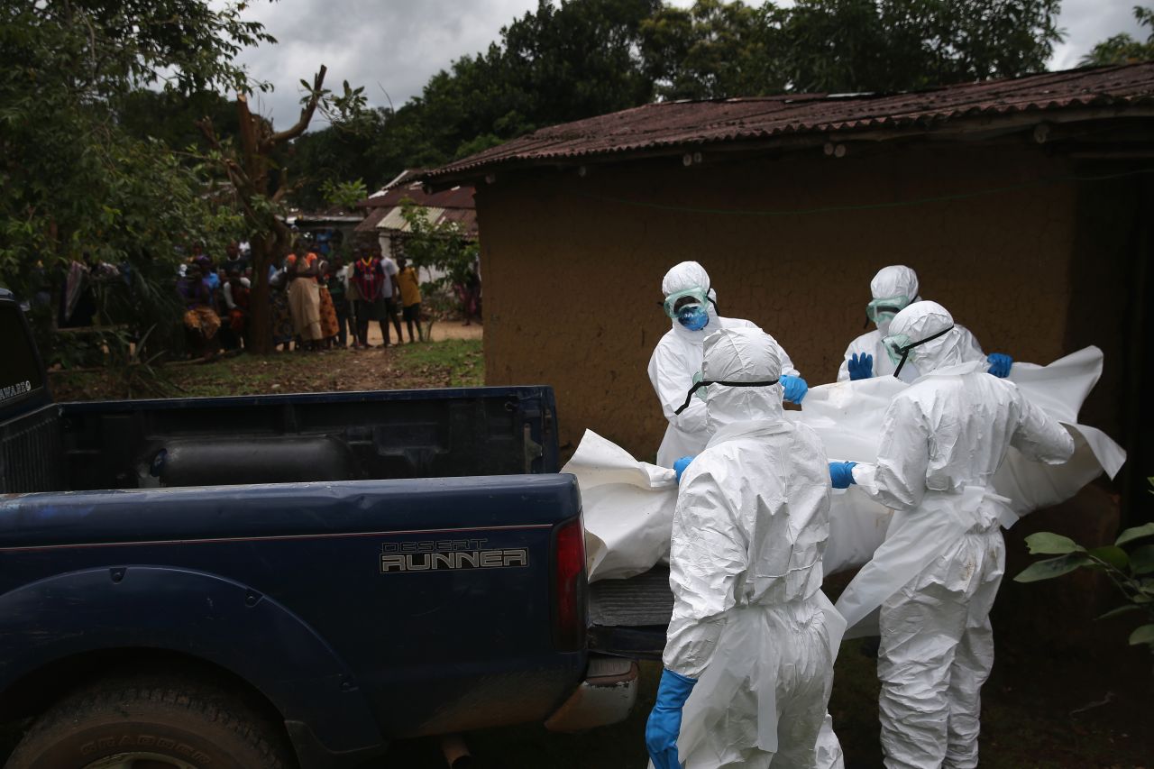 The U.S. Centers for Disease Control and Prevention recommends that only people "trained in handling infected human remains, and wearing personal protective equipment, should touch or move any Ebola-infected remains."