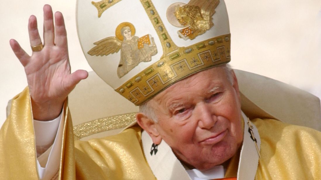 Pope John Paul II was a favorite in 2003. Many credit the Polish-born Pope with playing a key role in the defeat of Communism. He traveled widely and made a point to preach religious tolerance during his 26-year papacy.