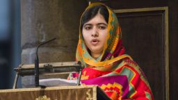 LONDON, ENGLAND - MARCH 10:  Malala Yousafzai speaks as she attends the Commonwealth day observance service at Westminster Abbey on March 10, 2014 in London, England.  (Photo by Arthur Edwards - WPA Pool/Getty Images)