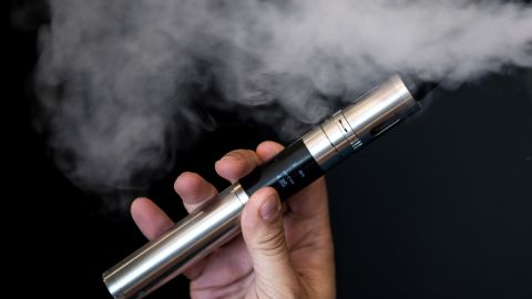 Liquid nicotine is used in e-cigarettes, producing a vapor that's inhaled. 