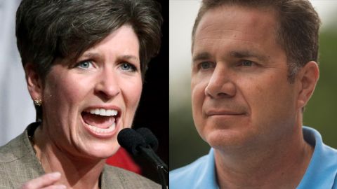 Republican Joni Ernst (left) is facing off against Democrat Bruce Braley (right) for the U.S. Senate race in Iowa, where early voting is a key part of both parties' strategy. 