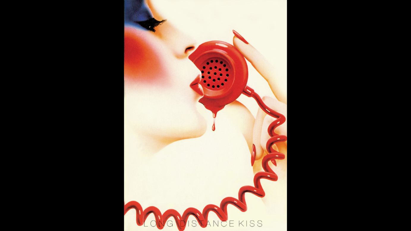 <strong><em>Long Distance Kiss poster (for Athena) by Syd Brak, 1982</em></strong><br /><br />But not all illustration is meant to promote a message, musician or cause. Long Distance Kiss by South African illustrator Syd Brak was the world's best selling poster in 1982, even though there was no real story behind it. During this so-called "design-decade," the public gravitated towards images that reflected the flashy, colorful fashions of the time, whether they stood for anything or not.
