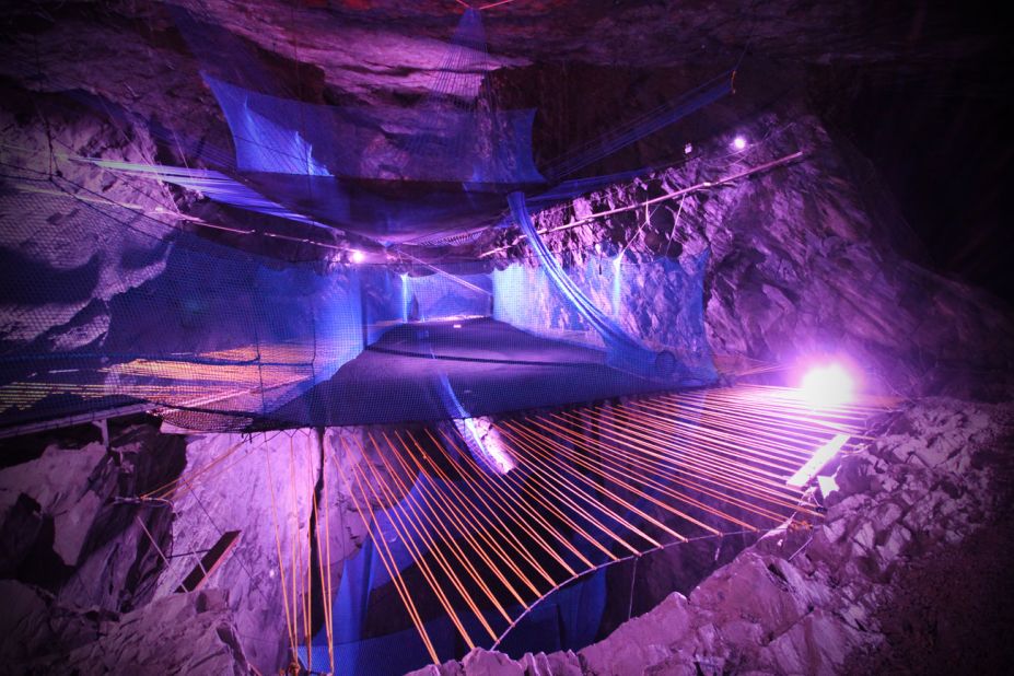 A mining train takes visitors into the heart of the Lechwedd mine, where there's a cavern the size of a cathedral.