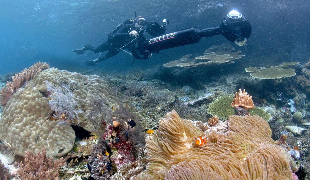 The Catlin Seaview Survey monitors reefs around the world. The project kicked off in 2012 on Australia's Great Barrier Reef.