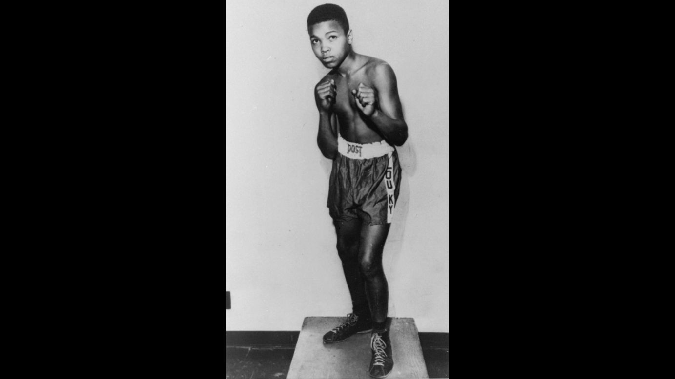 Ali, then known as Cassius Clay, poses in his hometown of Louisville, Kentucky, prior to his amateur boxing debut in 1954. He was 12 years old and 85 pounds. As an amateur, he won 100 out of 108 fights.