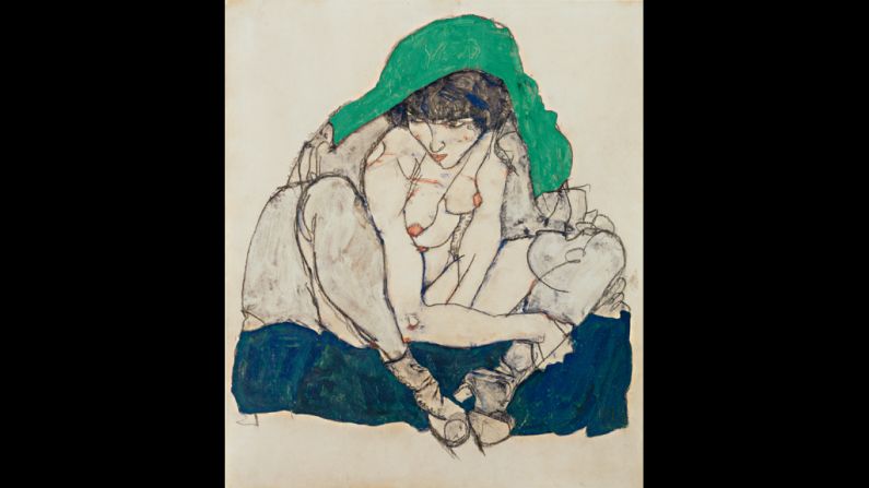 <strong><em>Crouching Woman with Green Kerchief, 1914</em></strong><br /><br />Forty-three years before the first issue of <em>Playboy</em> hit newsstands, a 20-year-old art school dropout (and protégé of Art Nouveau painter Gustav Klimt) released some of the most shocking nudes of the century. <a href="index.php?page=&url=http%3A%2F%2Fwww.courtauld.ac.uk%2Fgallery%2Fexhibitions%2F2014%2FSchiele%2Findex.shtml" target="_blank" target="_blank"><em>Egon Schiele: The Radical Nude</em></a>, an exhibition at London's Courtauld Gallery, looks at the Austrian Expressionist's technically exquisite and sexually explicit depictions of the human form.<br /><br />By <a href="index.php?page=&url=http%3A%2F%2Fwww.twitter.com%2Fallyssiaalleyne" target="_blank" target="_blank"><strong>Allyssia Alleyne</strong></a>, for CNN 