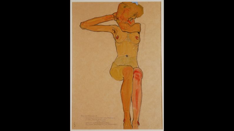 <strong><em>Seated Female Nude with Raised Arm (Gertrude Schiele), 1910</em></strong><br /><br />In 1918, Schiele would succumb to the Spanish flu pandemic that would kill as many as 50 million that year, at the age of 28.<br /><br />Though his contributions to the art world were never truly recognized until the seventies, Wright believes Schiele's influence can still be seen today, especially in provocative female artists like <a  target="_blank" target="_blank">Tracey Emin</a>, <a  target="_blank" target="_blank">Marlene Dumas</a>, and <a  target="_blank" target="_blank">Jenny Saville</a>, who is part of <a  target="_blank" target="_blank">a joint exhibition with Schiele</a> at Kunsthaus Zürich.<br /><br />"The power of their work is this sort of reappropriation of the naked body, male and female, when for centuries women artists had very little voice and certainly wouldn't have been able to produce such work," Wright says. "When female artists use the nude in that way, it's quite comparable to Schiele wanting to challenge the kind of very staid, conservative and rather hypocritical culture of Vienna around 1900."