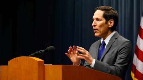CDC Director Tom Frieden briefs the media about the status of Ebola in the U.S. at the CDC headquarters in Atlanta.