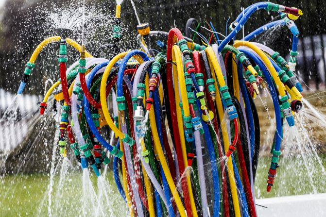 Frieze week 2014 was marked by the unveiling of a specially commissioned fountain made from garden hoses by artist Bertrand Lavier.