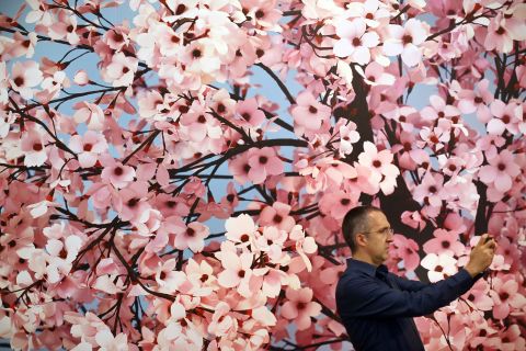 Thomas Demand's Japanese-inspired "Hanami" was one of the most floral works on display, which made it the perfect backdrop for a selfie, apparently.