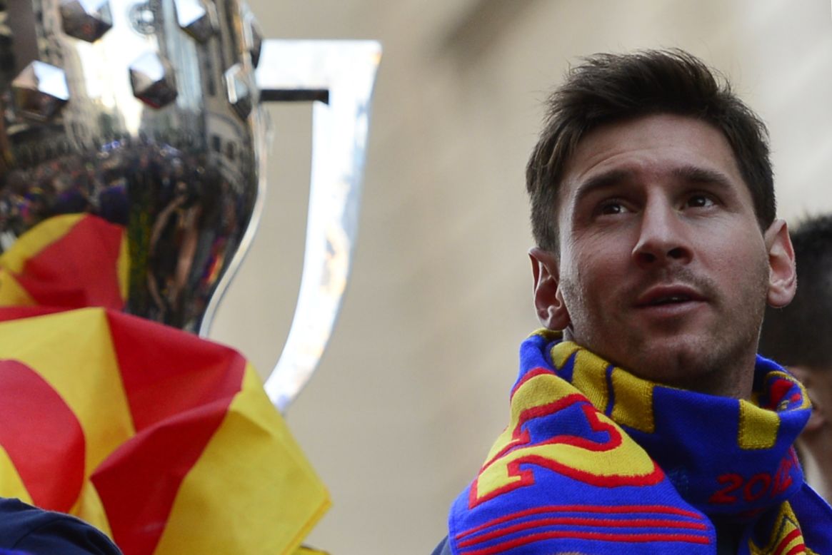 Barca reigned in Spain during the 2012-13 season, running away with the league title by racking up 100 points. During his 10 years at the Nou Camp, Messi has won six league titles and two Spanish Cups in addition to three Champions League crowns.