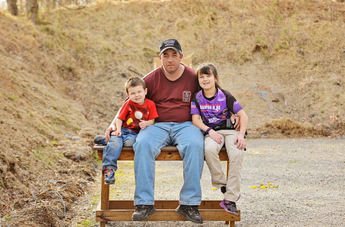 Dan Roberts and his two children.