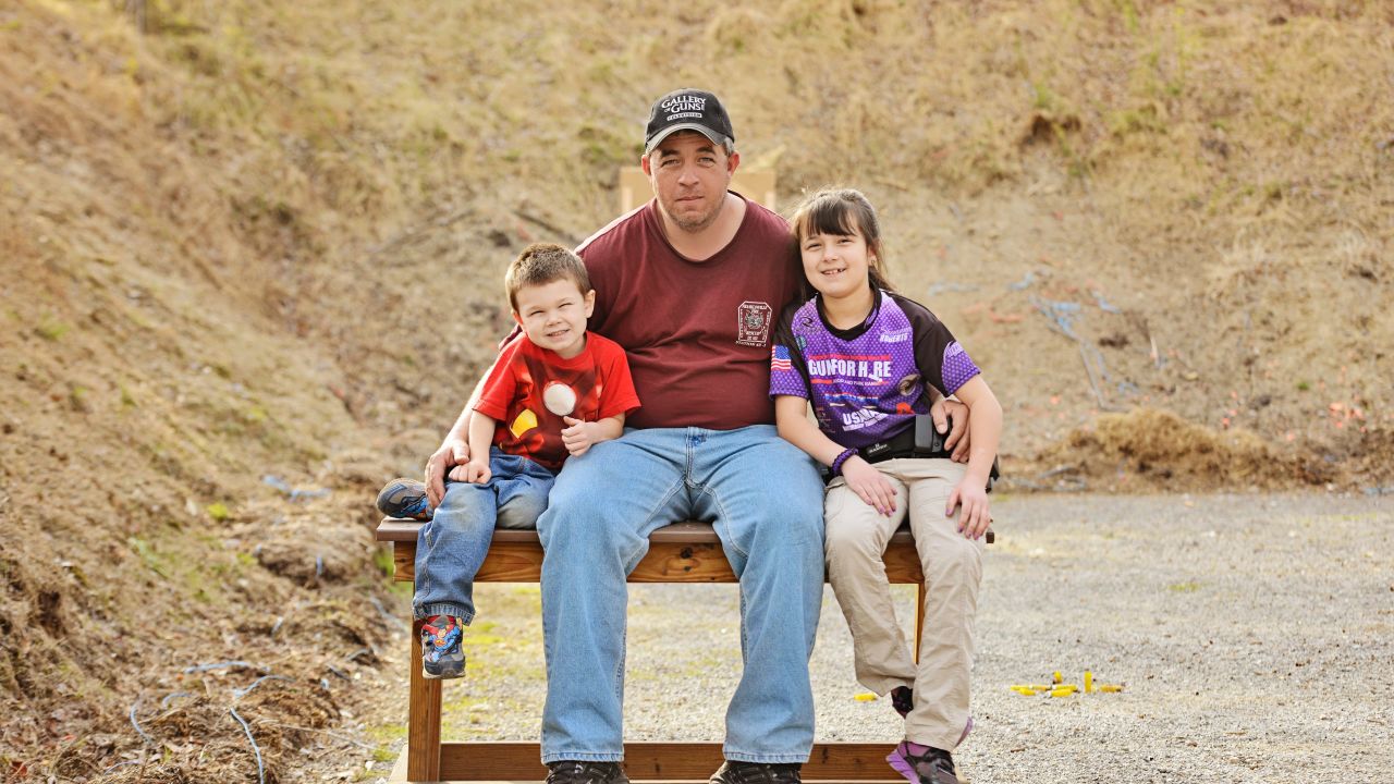 Dan Roberts and his two children.