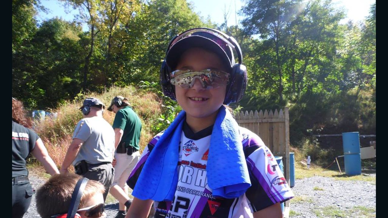Shyanne takes a break between rounds at a competition.