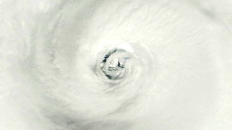 A satellite image from NASA shows Super Typhoon Vongfong as it passes through the Philippine Sea on Friday, October 10.