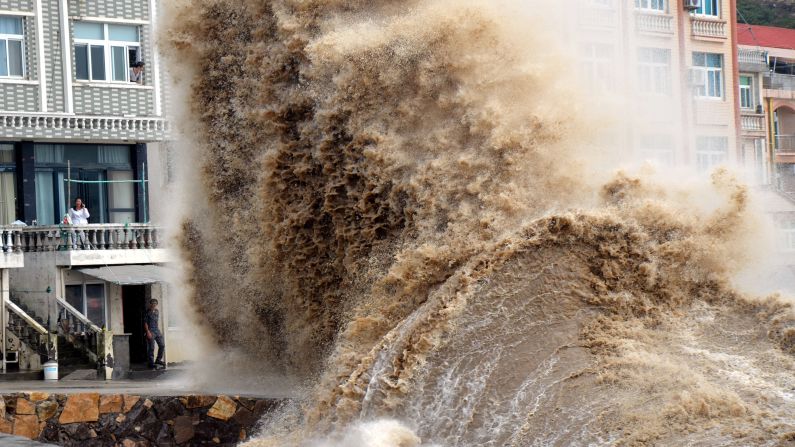 A powerful wave created by Typhoon Vongfong crashes in Wenling, China, on Sunday, October 12. <a href="http://www.cnn.com/2014/10/10/world/gallery/week-in-photos-1010/index.html">See last week in 31 photos</a>