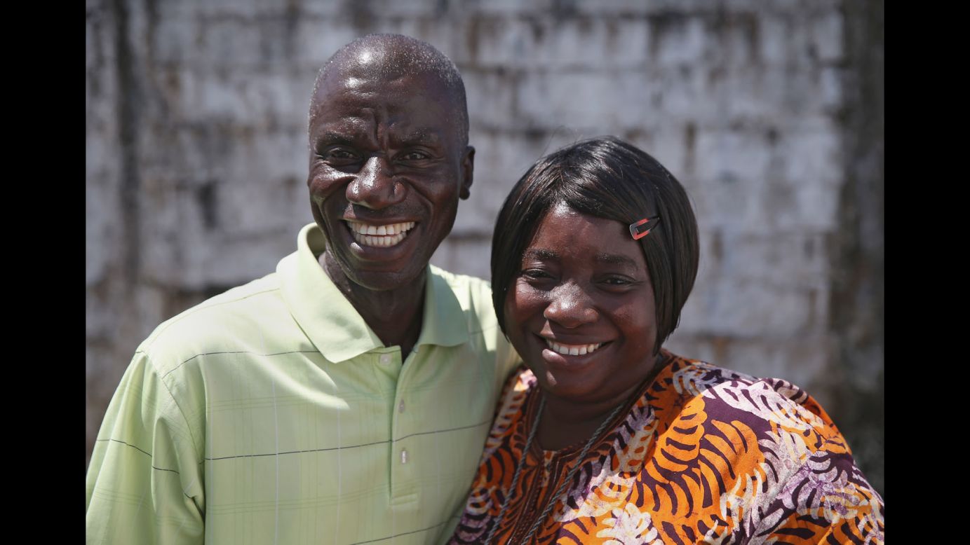 Survivors Anthony Naileh, 46, and his wife Bendu Naileh, 34, pose October 16 in Paynesville, Liberia. Anthony said he is a stenographer at the Liberian Senate and plans to go back to work for the January session. Bendu, a nurse, said she thought she caught Ebola after laying her hands in prayer on a nephew who had the disease in August. She then sickened her husband, who cared for her.