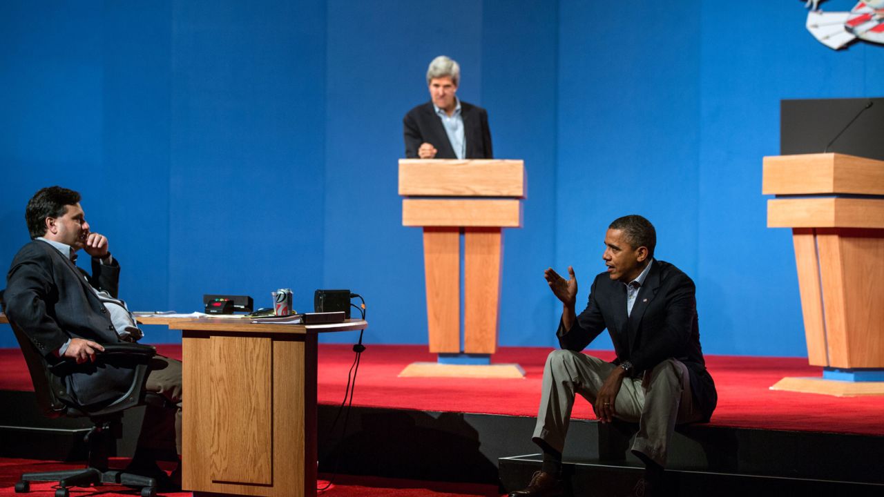 Ronald Klain preps Obama for a foreign policy debate in Nevada in 2012.