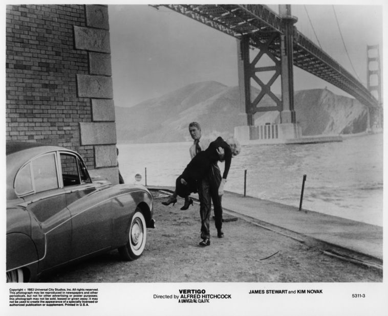 Keep your feet planted firmly on the ground as you visit Fort Point, where Madeleine (Kim Novak) tries to commit suicide in Alfred Hitchcok's "Vertigo" and Scottie (James Stewart) fishes her out of the Bay in a dramatic scene.