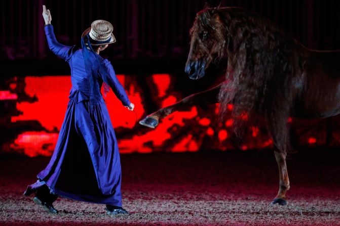 Clémence Faivre has caused quite a stir in the equestrian world with her theatrical horse shows. 