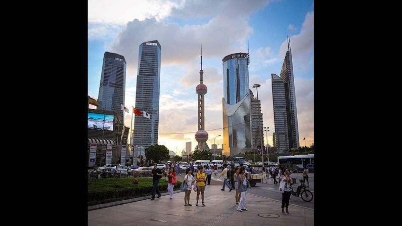 "I love that Shanghai is both cosmopolitan and distinctly Chinese at the same time," says <a href="index.php?page=&url=http%3A%2F%2Finstagram.com%2Fp%2FtLubKZtju7" target="_blank" target="_blank">Nalin Natrajan</a>. Pudong, known for its skyscrapers, sits across the Huangpu River from a historic area known as the Bund.