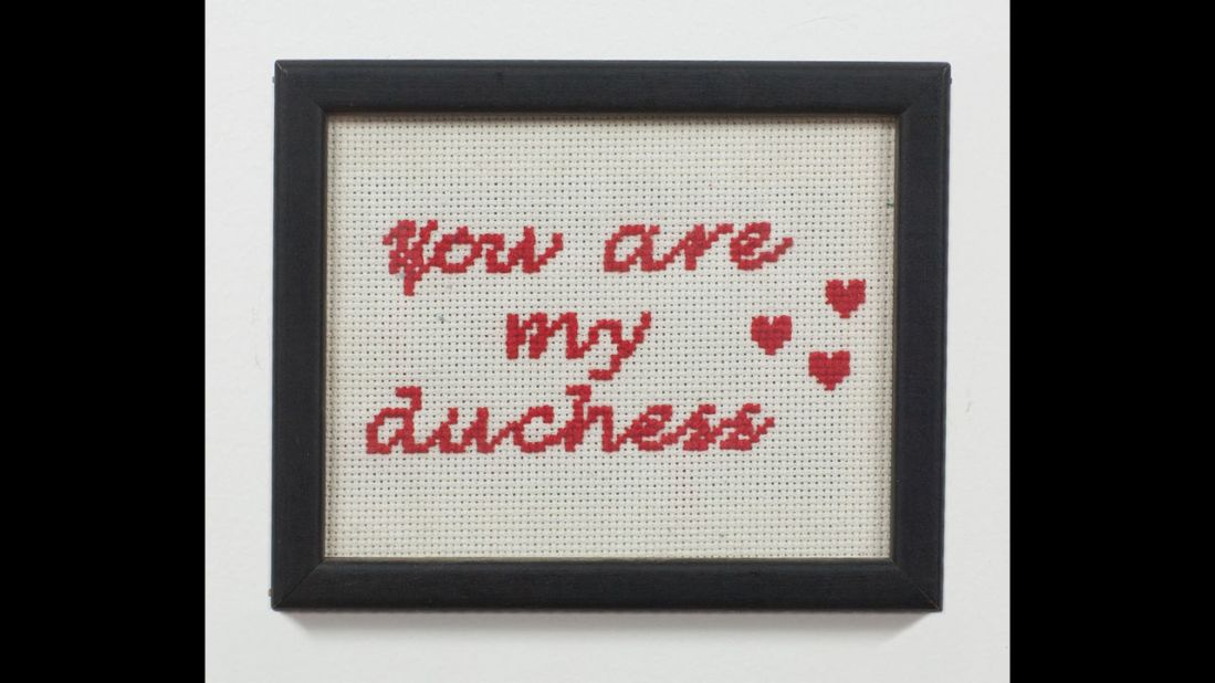 A sampler is a piece of embroidery traditionally used to show proficiency in decorative needlework. Artist Elana Adler chose the medium to feature catcalls from strangers over the years as a "feminist interpretation of women's work and an objectification of my personal experience." Browse the gallery for samplers from her series "You are my duchess." 