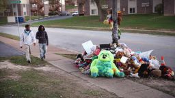 FERGUSON, MO - OCTOBER 20:  A memorial for 18-year-old Michael Brown remains on Canfield Street on October 20, 2014 in Ferguson, Missouri. Brown was shot and killed by Darren Wilson, a Ferguson police officer, on August 9. A recently released report claims forensic tests indicate the blood of Michael Brown was on Wilson's gun, uniform and inside his police cruiser indicating a struggle may have taken place between Brown and Wilson at the police car before Brown was fatally shot. The report does not state why Wilson continued to shoot after the initial altercation.  (Photo by Scott Olson/Getty Images)