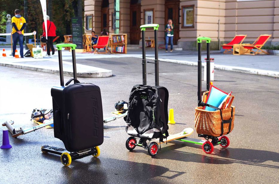 There are three Olaf models -- a business model that's airline approved for use as cabin luggage, an urban model wearable as a backpack and one that can carry another bag.