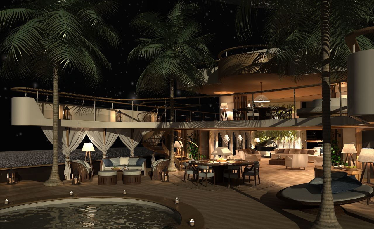 <strong>BEACH CLUB, designed by Stefano Pastrovich</strong><br /><br />With designs like this, it will take an ambitious client to make Pastrovich's dream boat a reality -- a hard task in what he describes as a "very conservative yachting industry."<br /><br />"I think there is a new market emerging from Asia and the Middle East, and they are the ones who invite you to do some crazy, unknown things," he explained.<br /><br />"I think the Asian market in particular will go for something unconventional because they don't know what is conventional. China, for instance, is not a country that is used to going to the beach like Europeans. So they're discovering the world of the sea.<br /><br />"They can say 'let's go outside the box,' because they don't have a box to begin with."