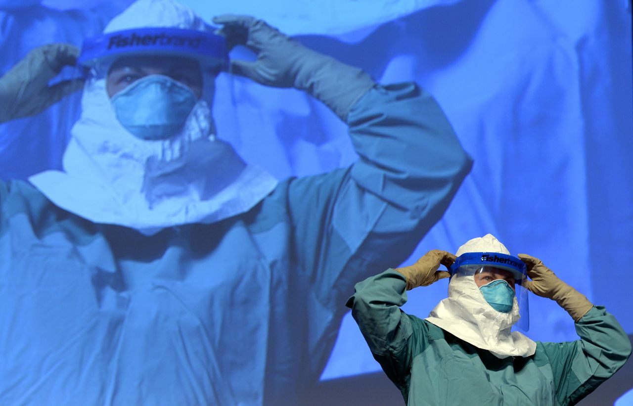 A nurse at Mount Sinai Health Systems in New York demonstrates the proper technique for donning and removing protective gear. The Centers for Disease Control and Prevention updated its protective gear and <a href="http://www.cdc.gov/vhf/ebola/healthcare-us/ppe/guidance.html" target="_blank" target="_blank">disease-management protocols</a>. It also <a href="http://www.cdc.gov/vhf/ebola/exposure/qas-monitoring-and-movement-guidance.html" target="_blank" target="_blank">sent out guidance </a>to help frightened Americans better understand that the virus was unlikely to get them in their homes.