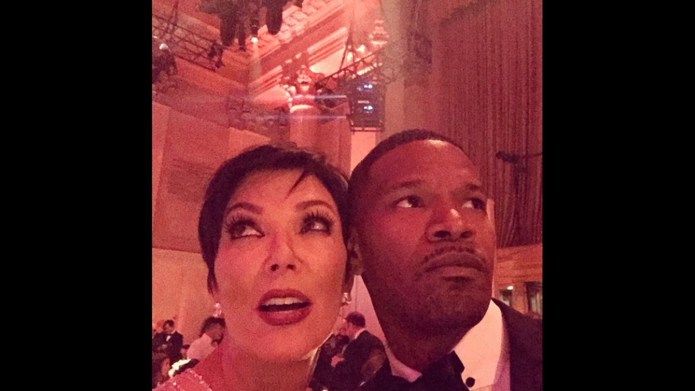 Television personality Kris Jenner poses for a selfie with actor Jamie Foxx at the Angel Ball, a charity event held in New York on Monday, October 20. "We look a little suspicious but I swear we had nothing to do with it," Jenner <a href="http://instagram.com/p/uZgWOiG-HK/?modal=true" target="_blank" target="_blank">wrote on Instagram.</a>